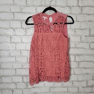 Maurices pink lace tank top